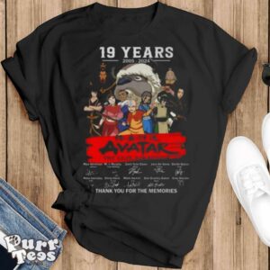 19 Years 2005 – 2024 Avatar The Last Airbender Thank You For The Memories Signatures T shirt - Black T-Shirt