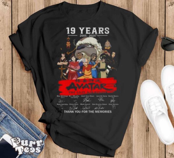 19 Years 2005 – 2024 Avatar The Last Airbender Thank You For The Memories Signatures T shirt - Black T-Shirt