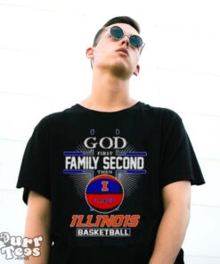 2024 Ncaa God First Family Second Then Illinois Fighting Illini Basketball T shirt - G500 Gildan T-Shirt