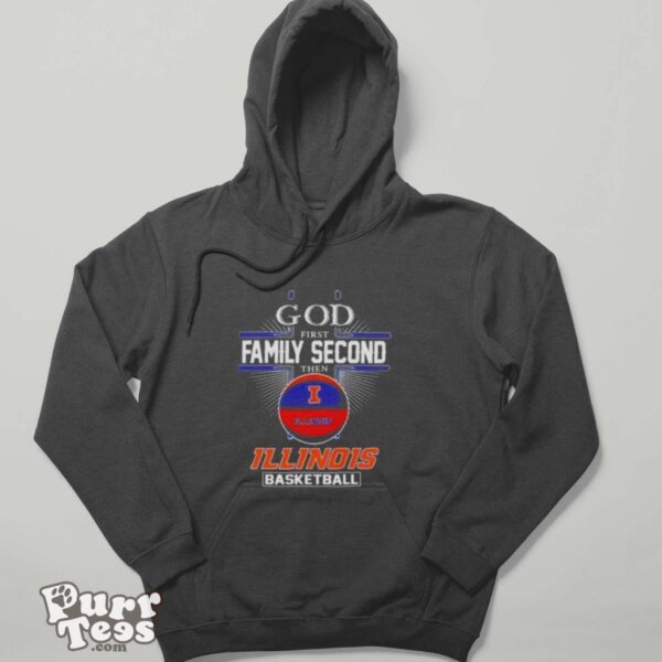 2024 Ncaa God First Family Second Then Illinois Fighting Illini Basketball T shirt - Hoodie