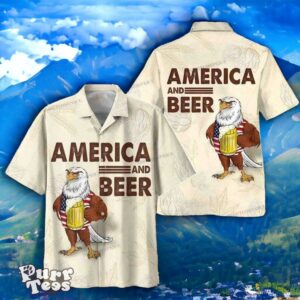 American Eagle Hawaiian Shirt Unique Gift For Men And Women Funny America And Beer Product Photo 1