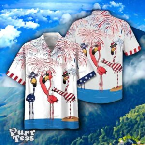 American Flag Hawaiian Shirt Unique Gift For Men And Women Flamingoes Summer Vibes Print Product Photo 1