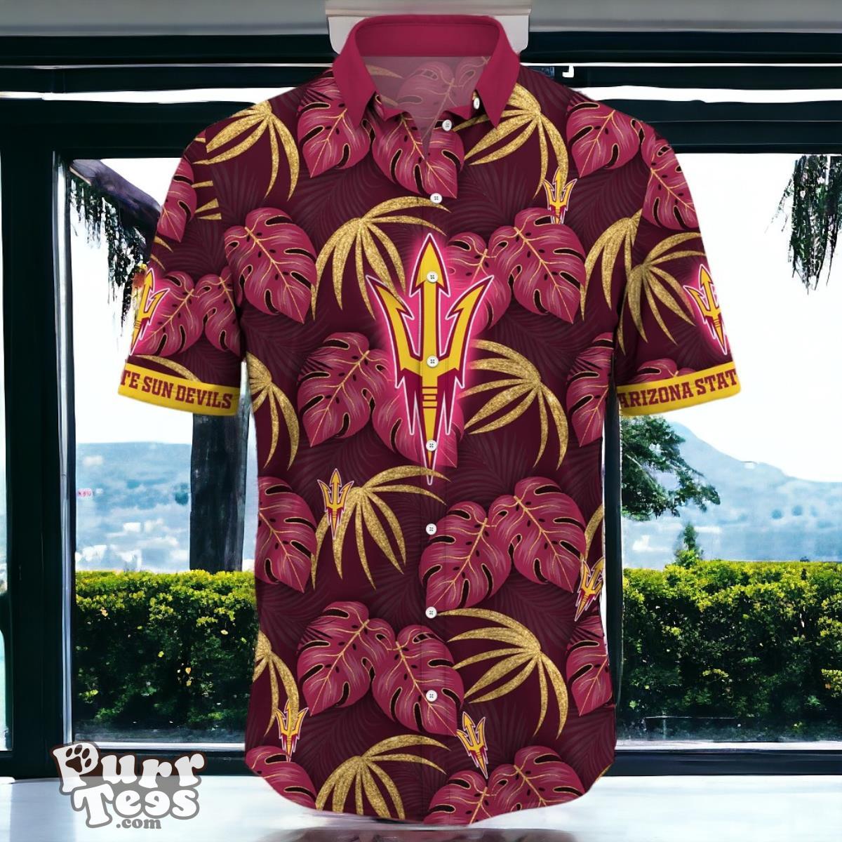 Arizona State Sun Devils Hawaiian Shirt Special Gift Leafs Printed Product Photo 2