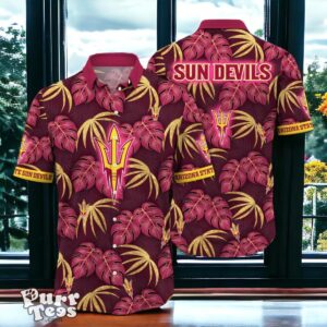 Arizona State Sun Devils Hawaiian Shirt Special Gift Leafs Printed Product Photo 1