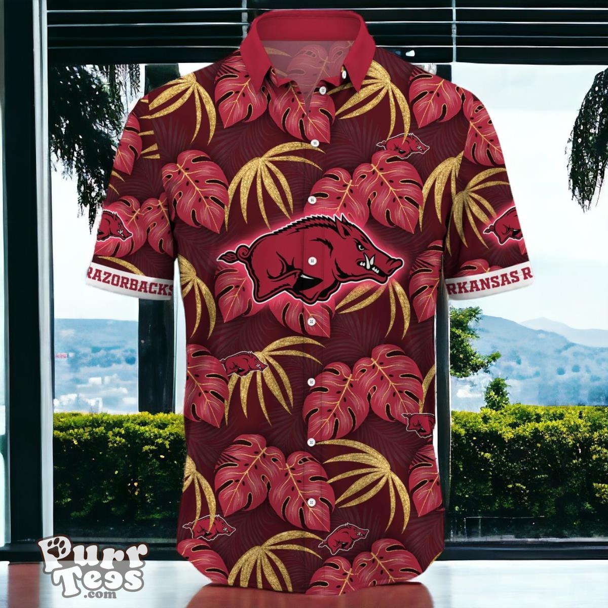 Arkansas Razorbacks Hawaiian Shirt Special Gift Leafs Printed Product Photo 2