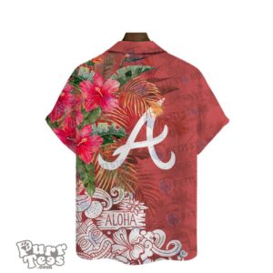 Atlanta Braves Aloha Hibiscus Flowers Pattern Hawaiian Shirt Product Photo 3