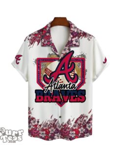 Atlanta Braves Baseball Pattern Vintage Hawaiian Shirt Product Photo 2