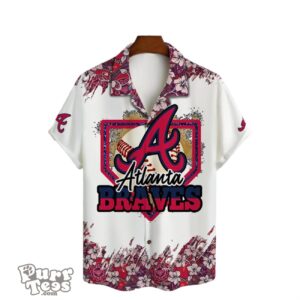 Atlanta Braves Baseball Pattern Vintage Hawaiian Shirt Product Photo 2