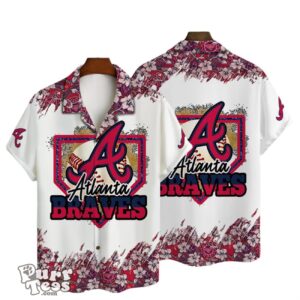 Atlanta Braves Baseball Pattern Vintage Hawaiian Shirt Product Photo 1