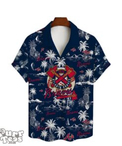 Atlanta Braves Baseball Pattern Vintage Hawaiian Shirt Custom Name Product Photo 2
