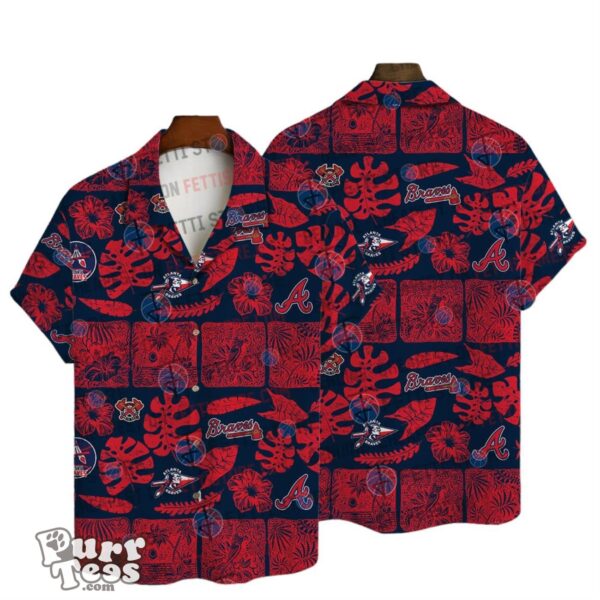 Atlanta Braves Leave And Beach Vintage Pattern Hawaiian Shirt Product Photo 1