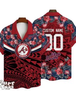 Atlanta Braves MLB Flower Pattern Summer Custom Hawaiian Shirt Personalized Product Photo 1