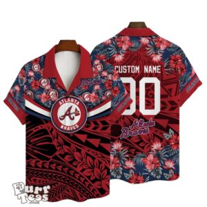Atlanta Braves MLB Flower Pattern Summer Custom Hawaiian Shirt Personalized Product Photo 1