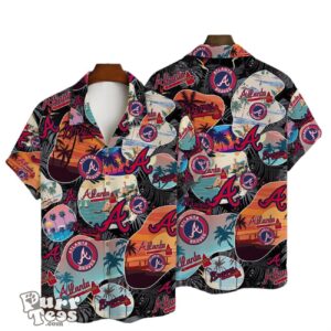 Atlanta Braves Retro Summer Pattern Hawaiian Shirt Product Photo 1