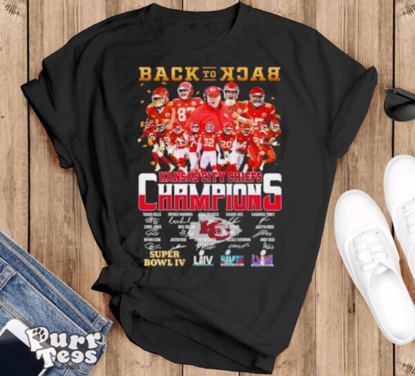 Back To Back Super Bowl Champions Kansas City Chiefs Super Bowl LVIII LVII Shirt - Black T-Shirt