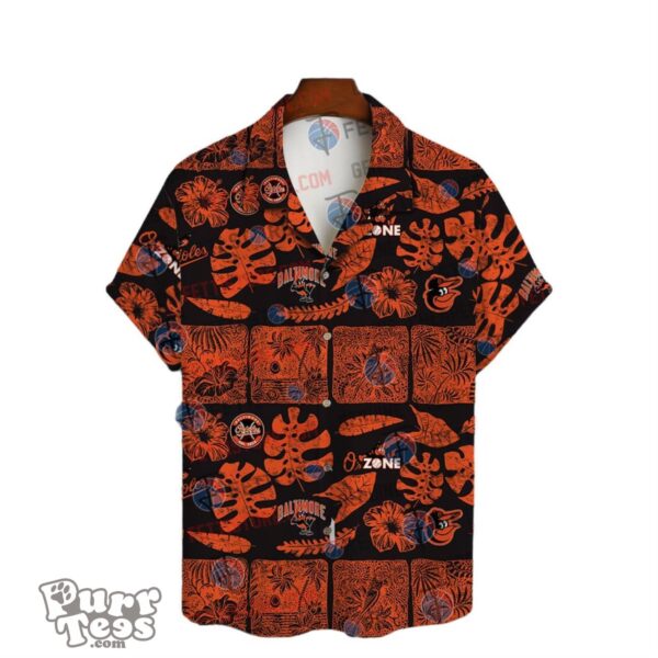 Baltimore Orioles Leave And Beach Vintage Pattern Hawaiian Shirt Product Photo 2