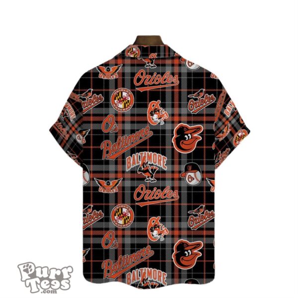 Baltimore Orioles Plaid Baseball Pattern Vintage Hawaiian Shirt Product Photo 3