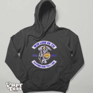 Baltimore Ravens win lose or tie Ravens fan till I die est 1996 T shirt - Hoodie