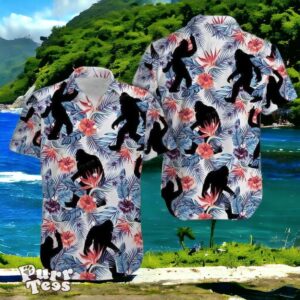 Bigfoot Camping Tropical Flowers Hawaiian Shirt Style Gift For Men And Women Product Photo 1