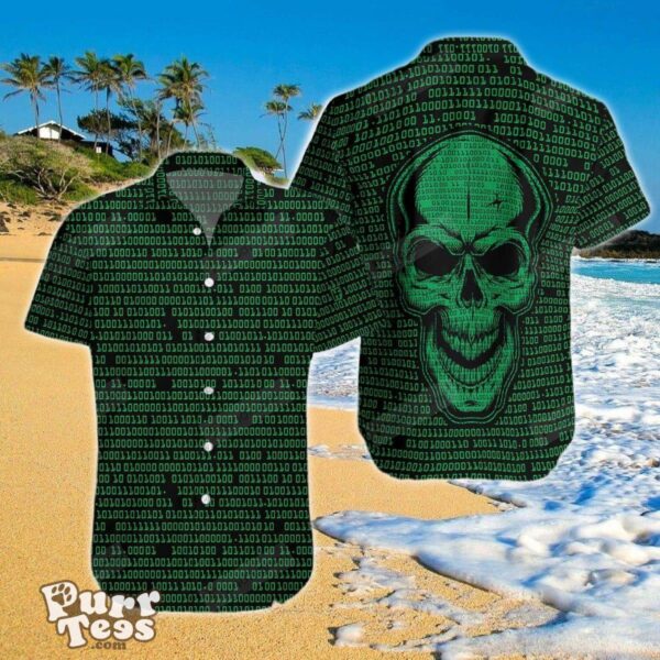 Binary Code Skull Hawaiian Shirt Impressive Gift For Men And Women Product Photo 1