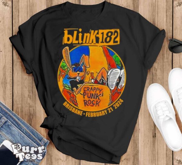 Blink 182 Tour Australia Brisbane February 21, 2024 Shirt - Black T-Shirt