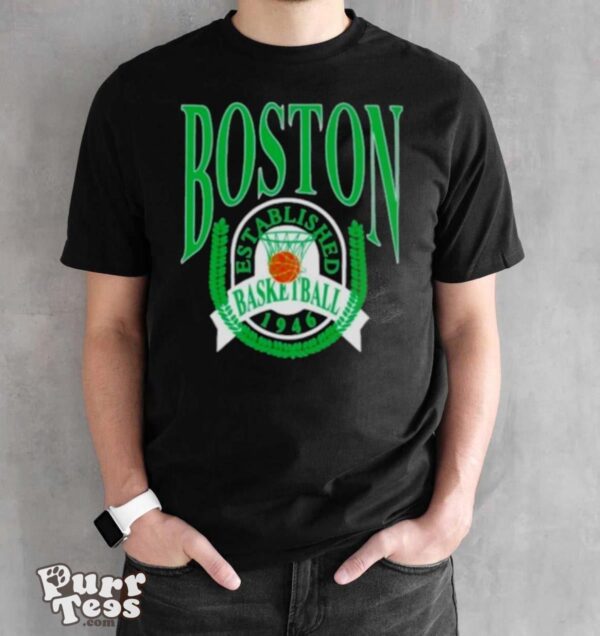 Boston Basketball Establish 1946 Laurel Wreath T shirt - Black Unisex T-Shirt