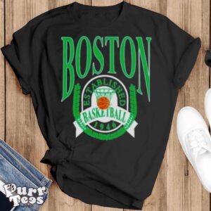 Boston Basketball Establish 1946 Laurel Wreath T shirt - Black T-Shirt