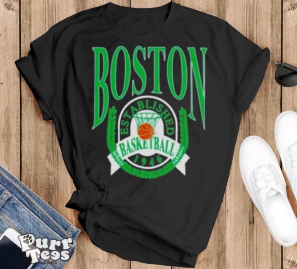 Boston Basketball Establish 1946 Laurel Wreath T shirt - Black T-Shirt