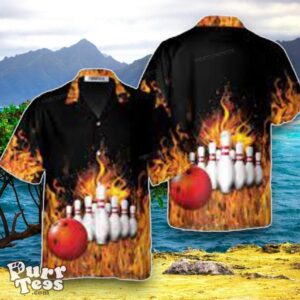 Bowling Fire Hawaiian Shirt Impressive Gift For Bowling Lovers Product Photo 1