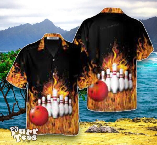 Bowling Fire Hawaiian Shirt Impressive Gift For Bowling Lovers Product Photo 1