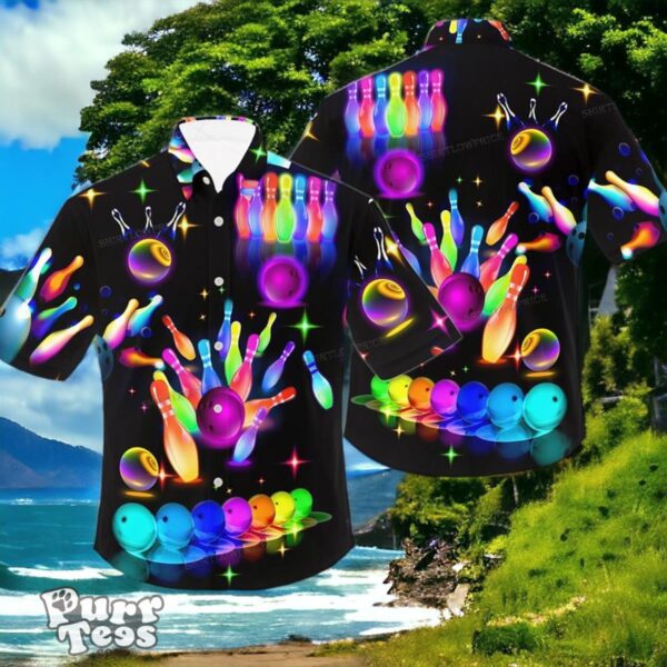 Bowling Neon Style Deign Hawaiian Shirt Style Gift For Men And Women Product Photo 1