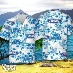 Bud Light Hawaiian Flowers Pattern Hawaiian Shirt Impressive Gift Product Photo 1