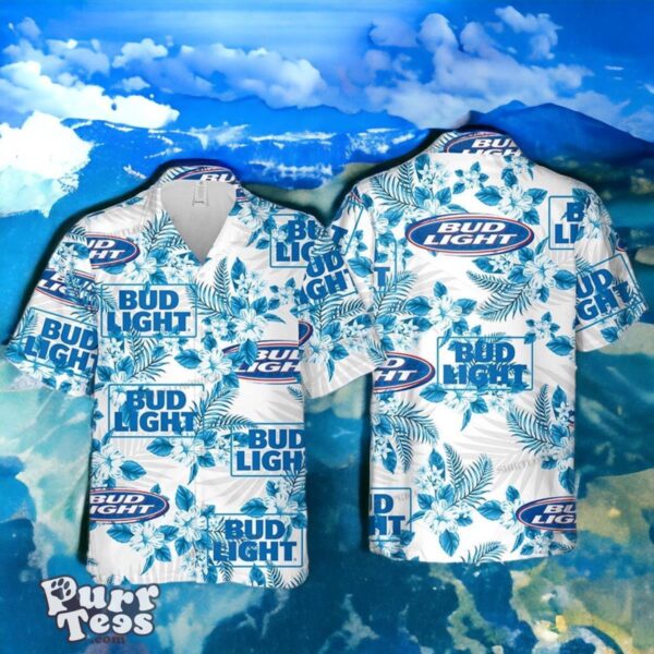 Bud Light Hawaiian Flowers Pattern Shirt Product Photo 1