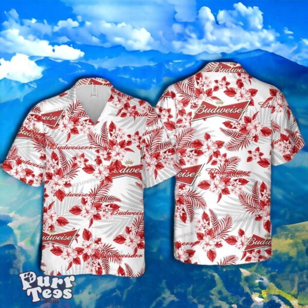 Budweiser Hawaiian Flowers Pattern Shirt Product Photo 1