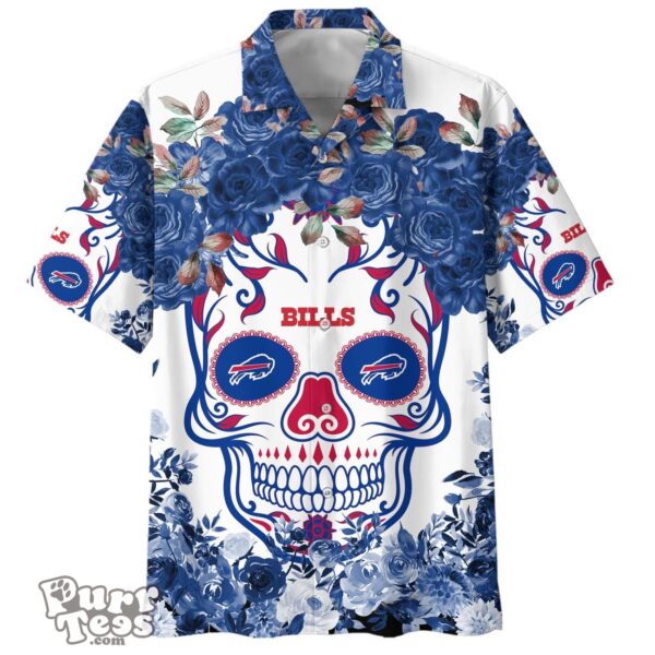 Buffalo Bills NFL Flower Skull Hawaiian Shirt Limited Edition Product Photo 1