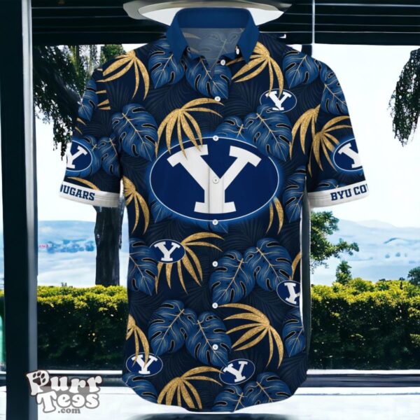 BYU Cougars Hawaiian Shirt Special Gift Leafs Printed Product Photo 2