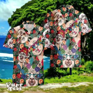 Cactus Flower Funny Llama Hawaiian Shirt Style Gift For Men And Women Product Photo 1