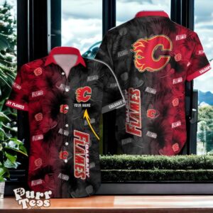 Calgary Flames Hawaiian Shirt Special Gift Custom Name Product Photo 1