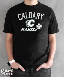 Calgary Flames Levelwear St. Patrick’s Day Richmond Clover T Shirt - Black Unisex T-Shirt