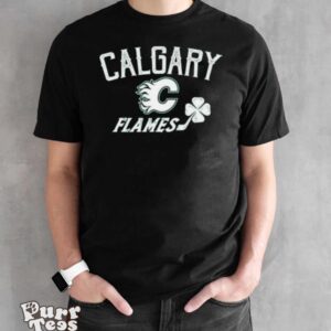 Calgary Flames Levelwear St. Patrick’s Day Richmond Clover T Shirt - Black Unisex T-Shirt