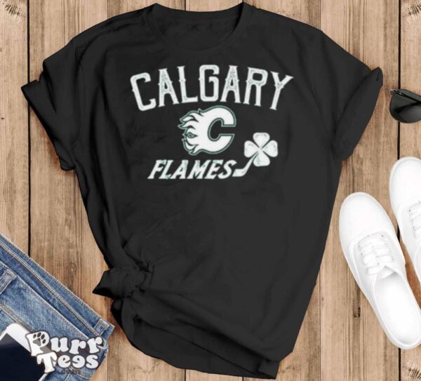 Calgary Flames Levelwear St. Patrick’s Day Richmond Clover T Shirt - Black T-Shirt