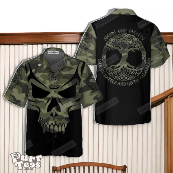 Camouflage Skull Viking Hawaiian Shirt Special Gift Product Photo 1