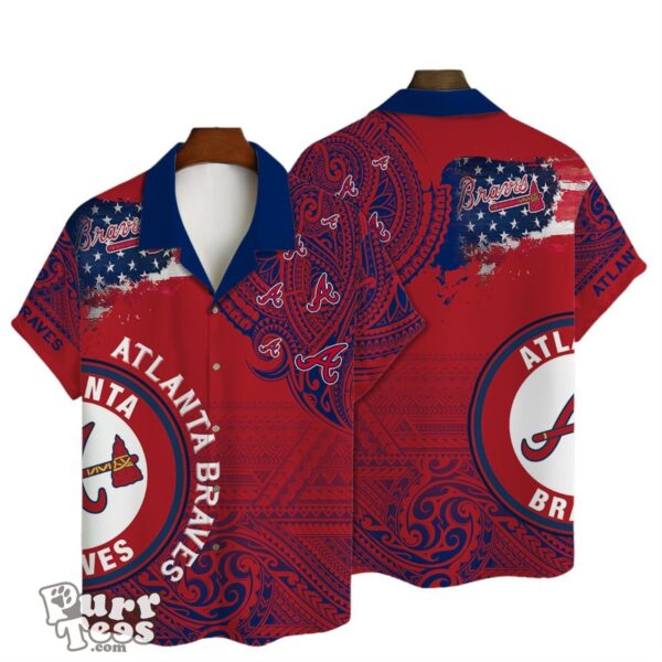 Celebrate Your Team in Style with the Atlanta Braves 3D Print Hawaiian Shirt Product Photo 1