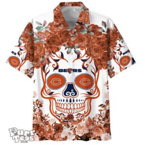 Chicago Bears NFL Flower Skull Hawaiian Shirt Limited Edition Product Photo 1