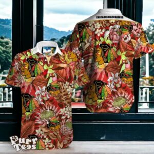 Chicago Blackhawks Hawaiian Shirt Special Gift Big Floral Button Up Product Photo 1