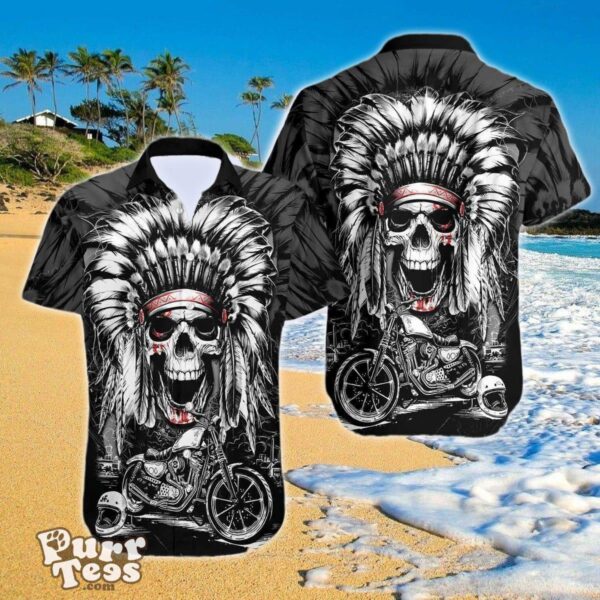 Chief Skull Motorcycle Unisex Aloha Hawaiian Shirt For Men For Women Product Photo 1