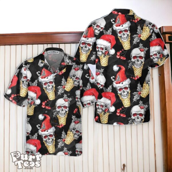 Christmas Skulls With Waffle Cone Hawaiian Shirt Special Gift Product Photo 1