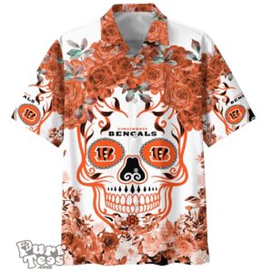 Cincinnati Bengals NFL Flower Skull Hawaiian Shirt Limited Edition Product Photo 1