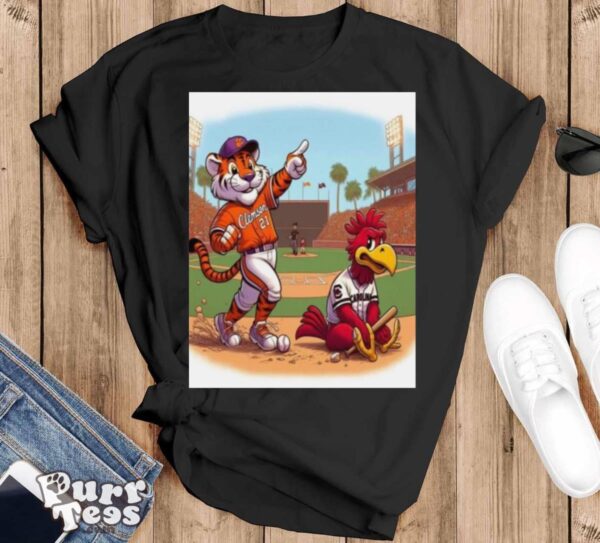 Clemson Tiger Wins The Opener Over South Carolina Gamecocks In 12 Innings As Andrew Ciufo Walks It Off 5 4 Mascot T shirt - Black T-Shirt