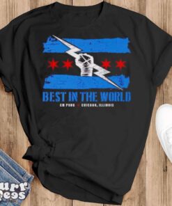CM Punk Logo Flag T Shirt - Black T-Shirt
